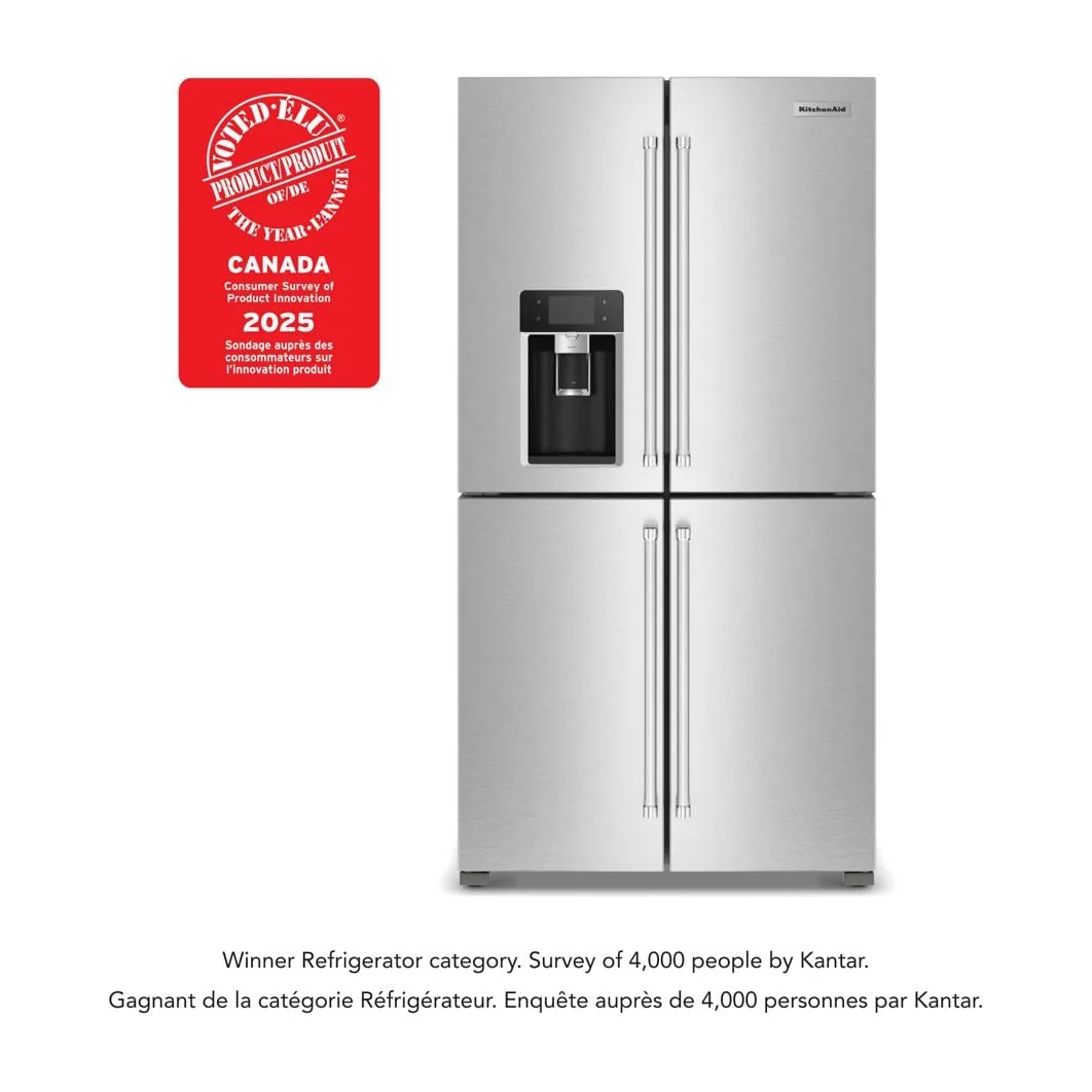36" Counter-Depth 19.4 Cu Ft 4-Door Refrigerator with Flexible Temperature Zone in PrintShield® Finish