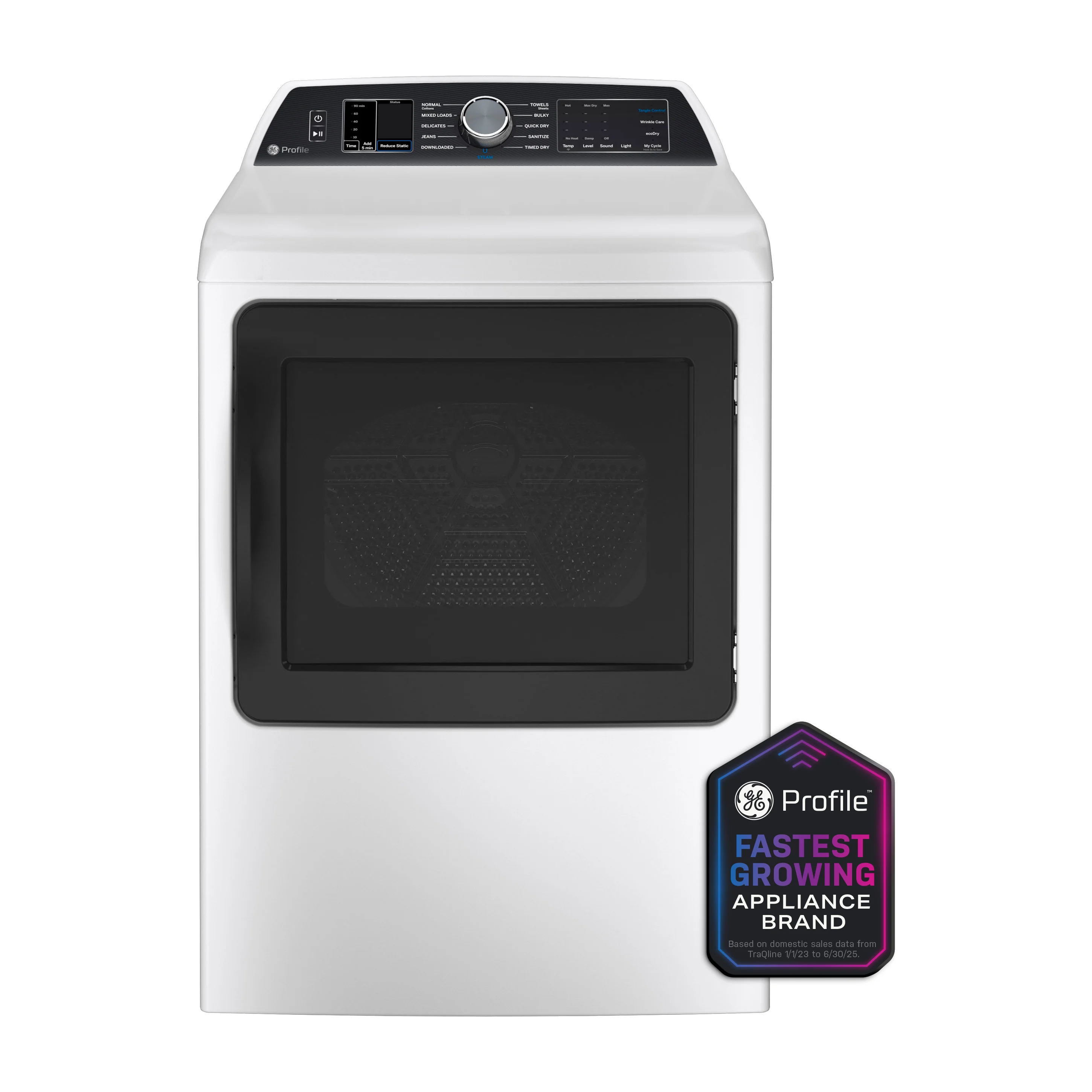 GE Profile™ ENERGY STAR® 7.4 cu. ft. Capacity Smart aluminized alloy drum Electric Dryer with Sanitize Cycle and Sensor Dry