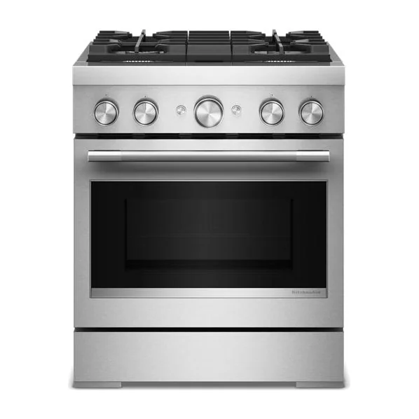 30-Inch 4 Burner Commercial-Style Dual Fuel Range with No Preheat Air Fry Mode