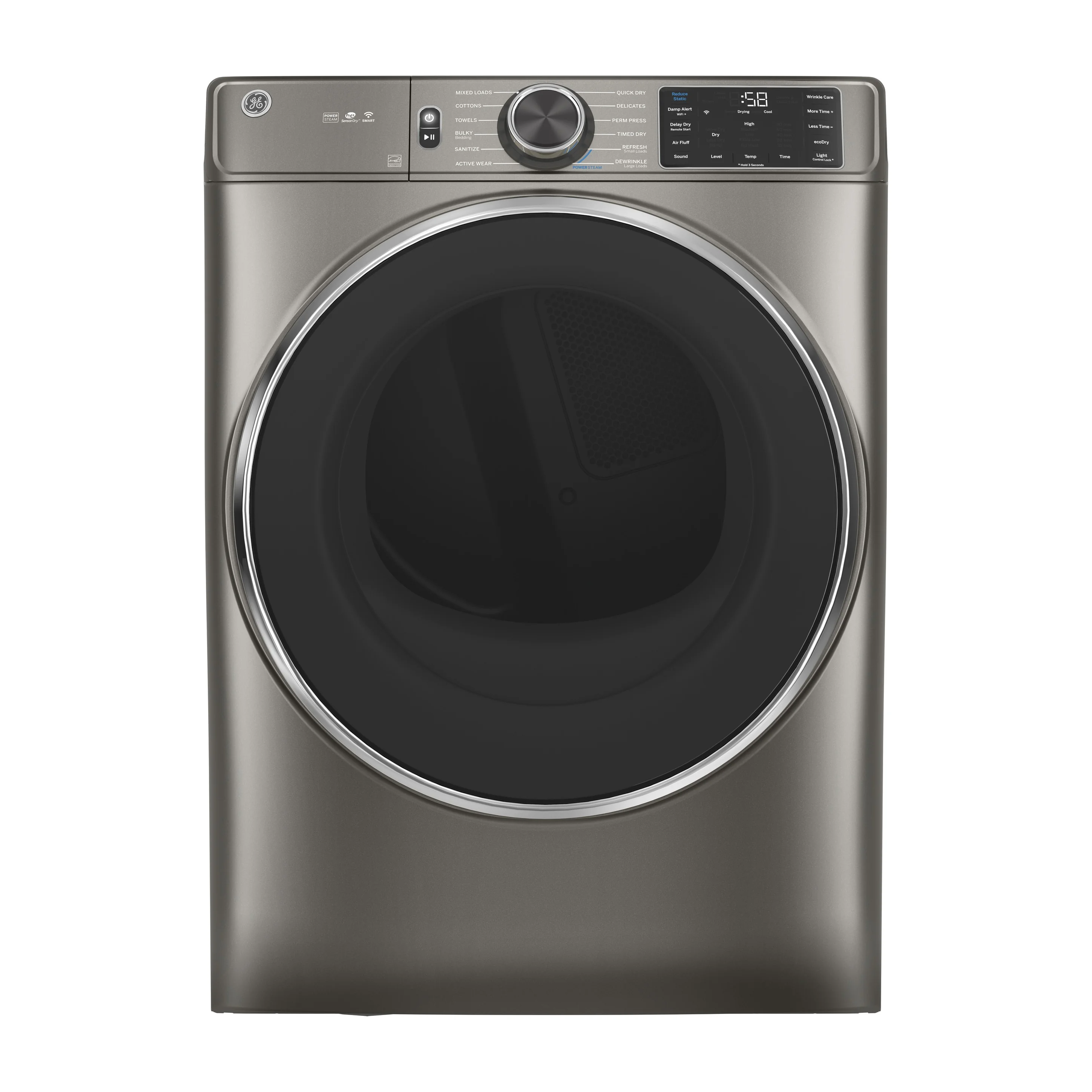 GE® ENERGY STAR® 7.8 cu. ft. Capacity Smart Front Load Electric Dryer with Steam and Sanitize Cycle