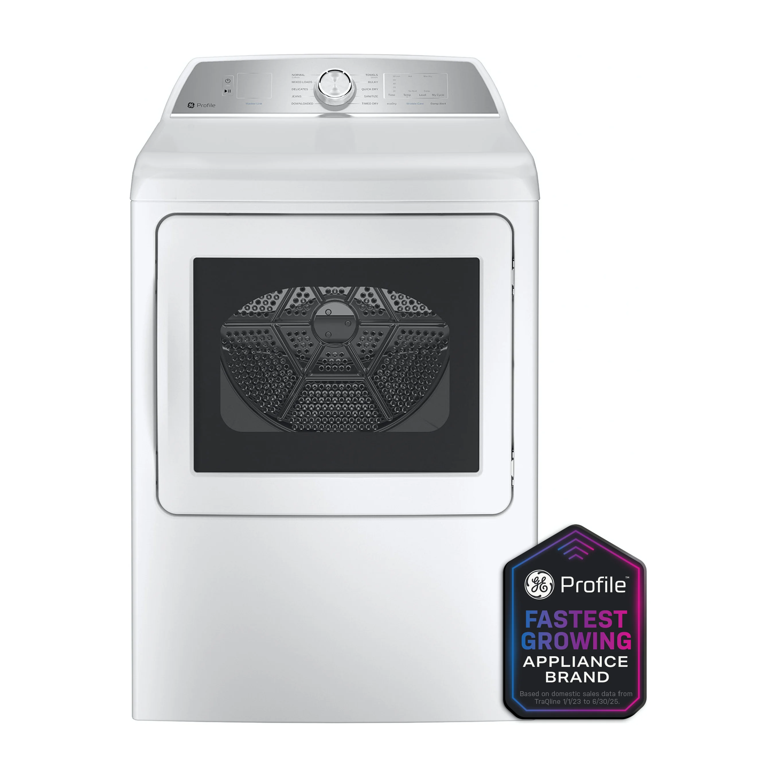 GE Profile™ ENERGY STAR® 7.4 cu. ft. Capacity aluminized alloy drum Electric Dryer with Sanitize Cycle and Sensor Dry