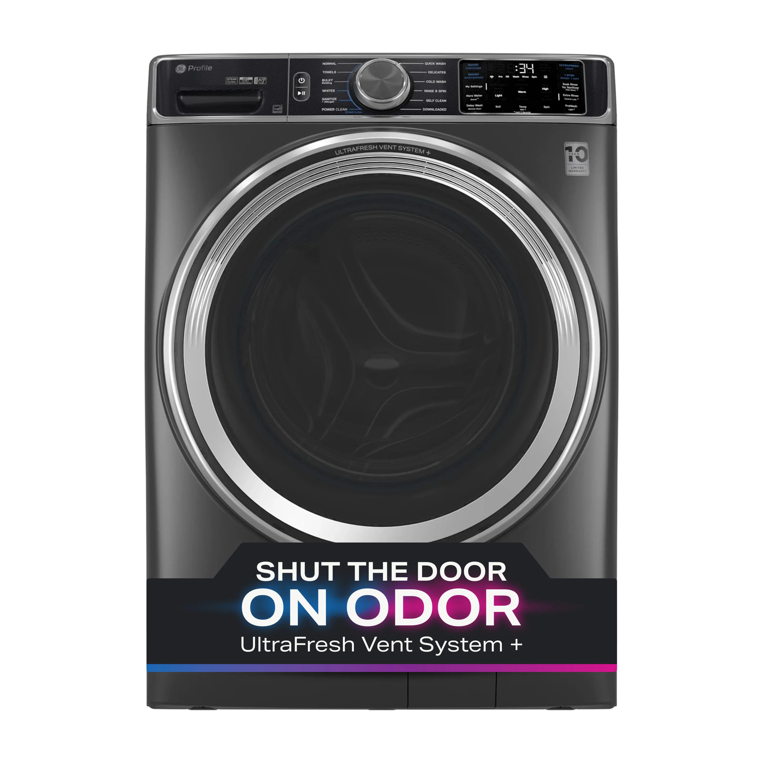 GE Profile™ 5.5 cu. ft. Capacity Smart Front Load ENERGY STAR® Steam Washer with UltraFresh Vent System+ and Smart Wash & Smart Rinse