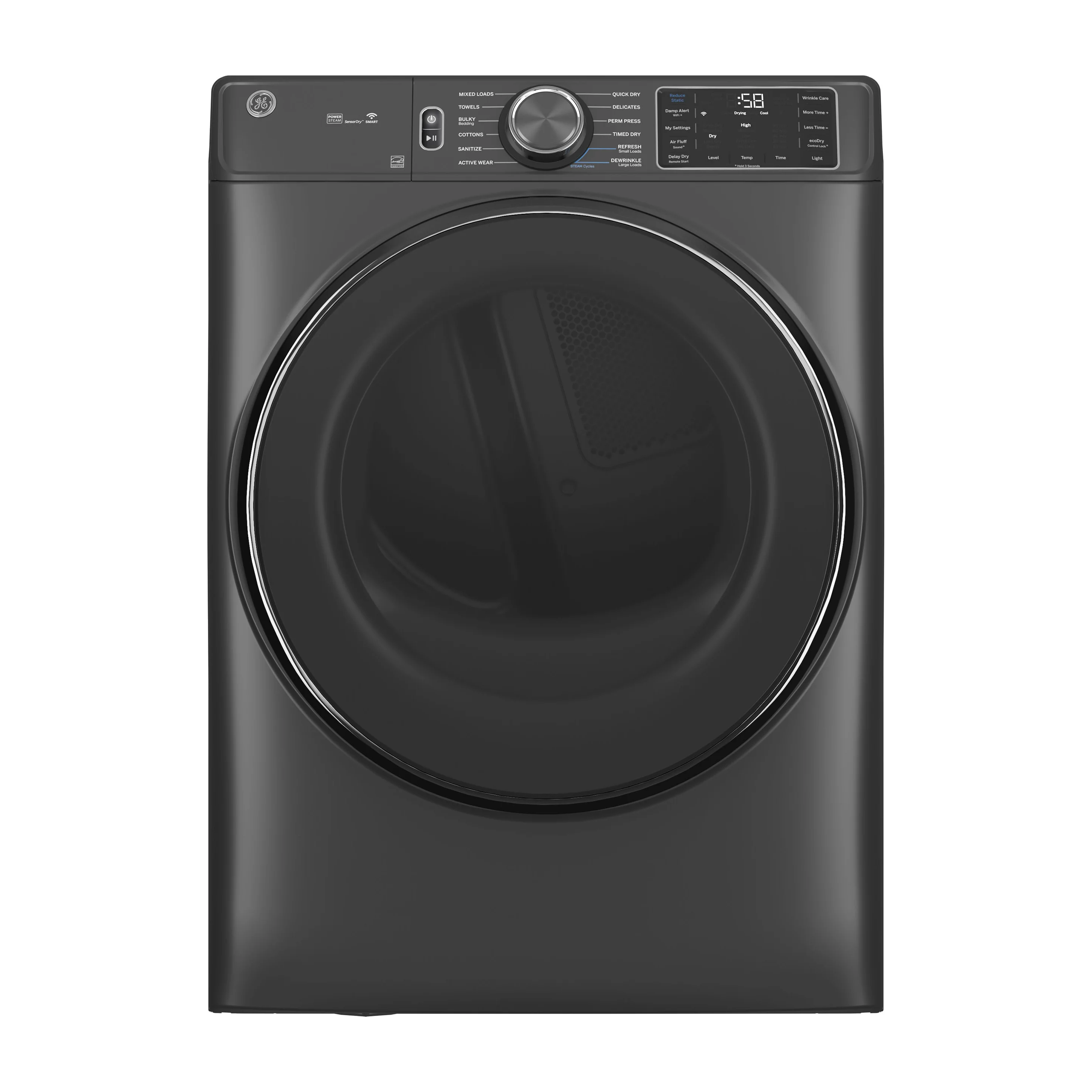 GE® ENERGY STAR® 7.8 cu. ft. Capacity Smart Front Load Electric Dryer with Steam and Sanitize Cycle