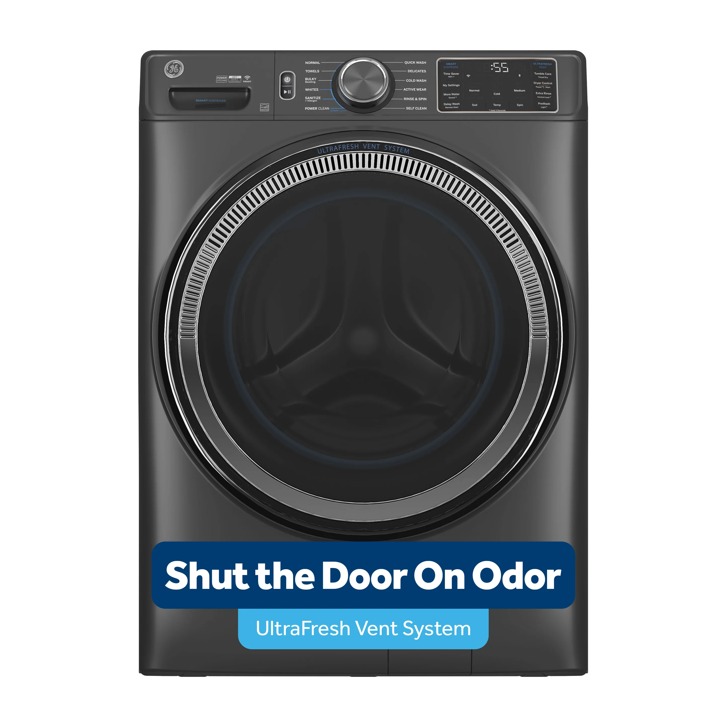 GE® ENERGY STAR® 5.0 cu. ft. Capacity Smart Front Load Steam Washer with SmartDispense™ UltraFresh Vent System with OdorBlock™ and Steam
