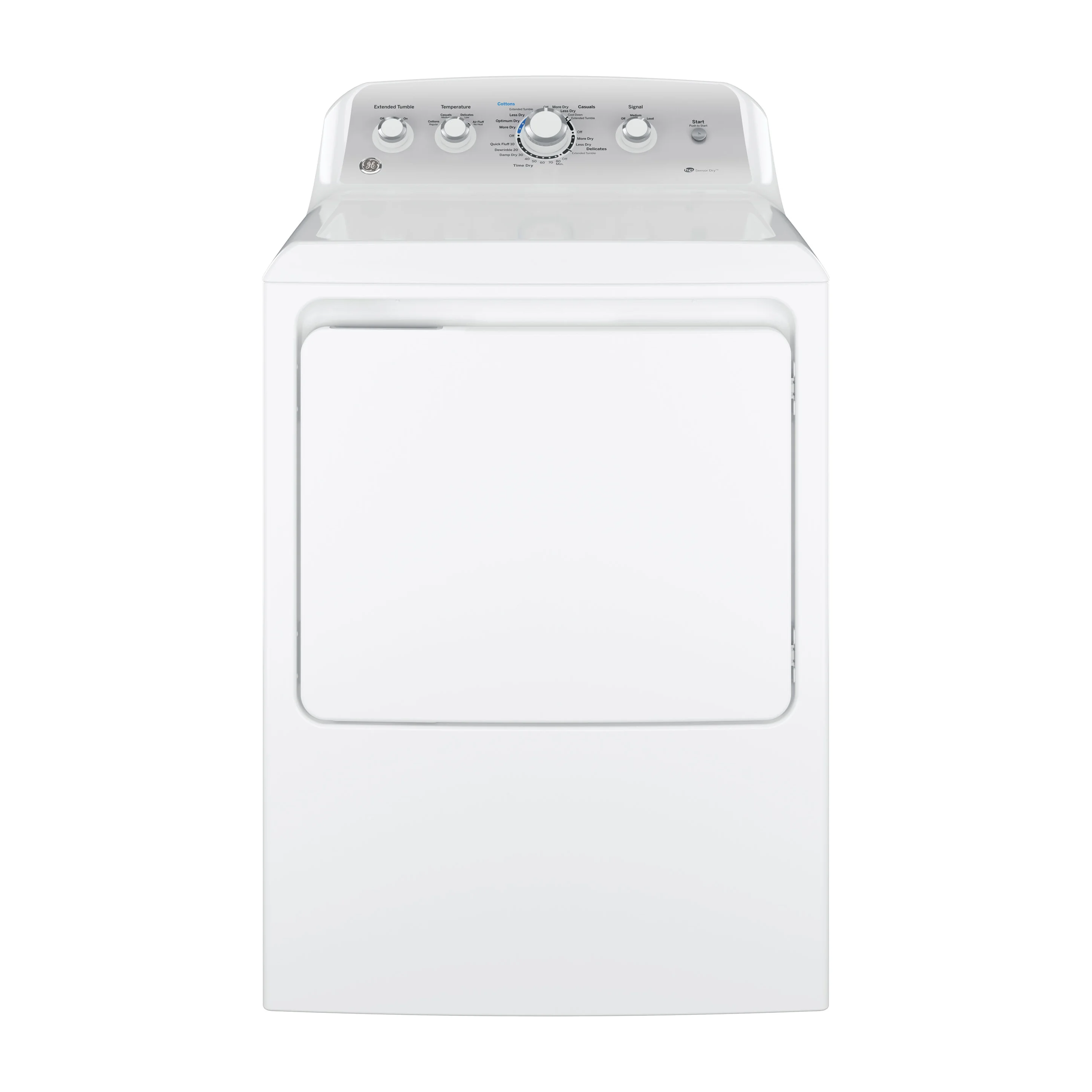 GE® 7.2 cu. ft. Capacity aluminized alloy drum Electric Dryer with Sensor Dry