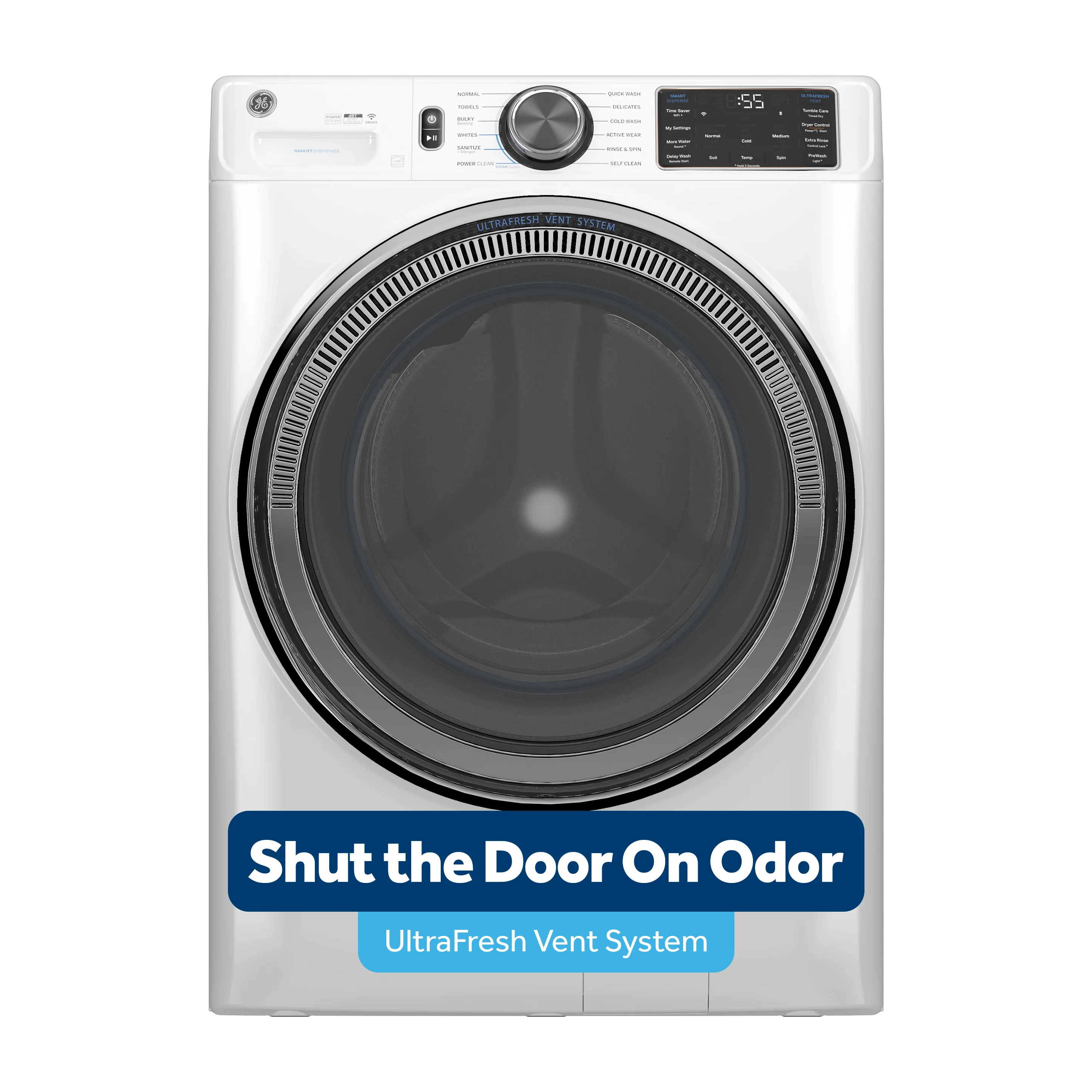 GE® ENERGY STAR 4.8 cu. ft. Capacity Smart Front Load ® Washer with UltraFresh Vent System with OdorBlock™ and Sanitize w/Oxi