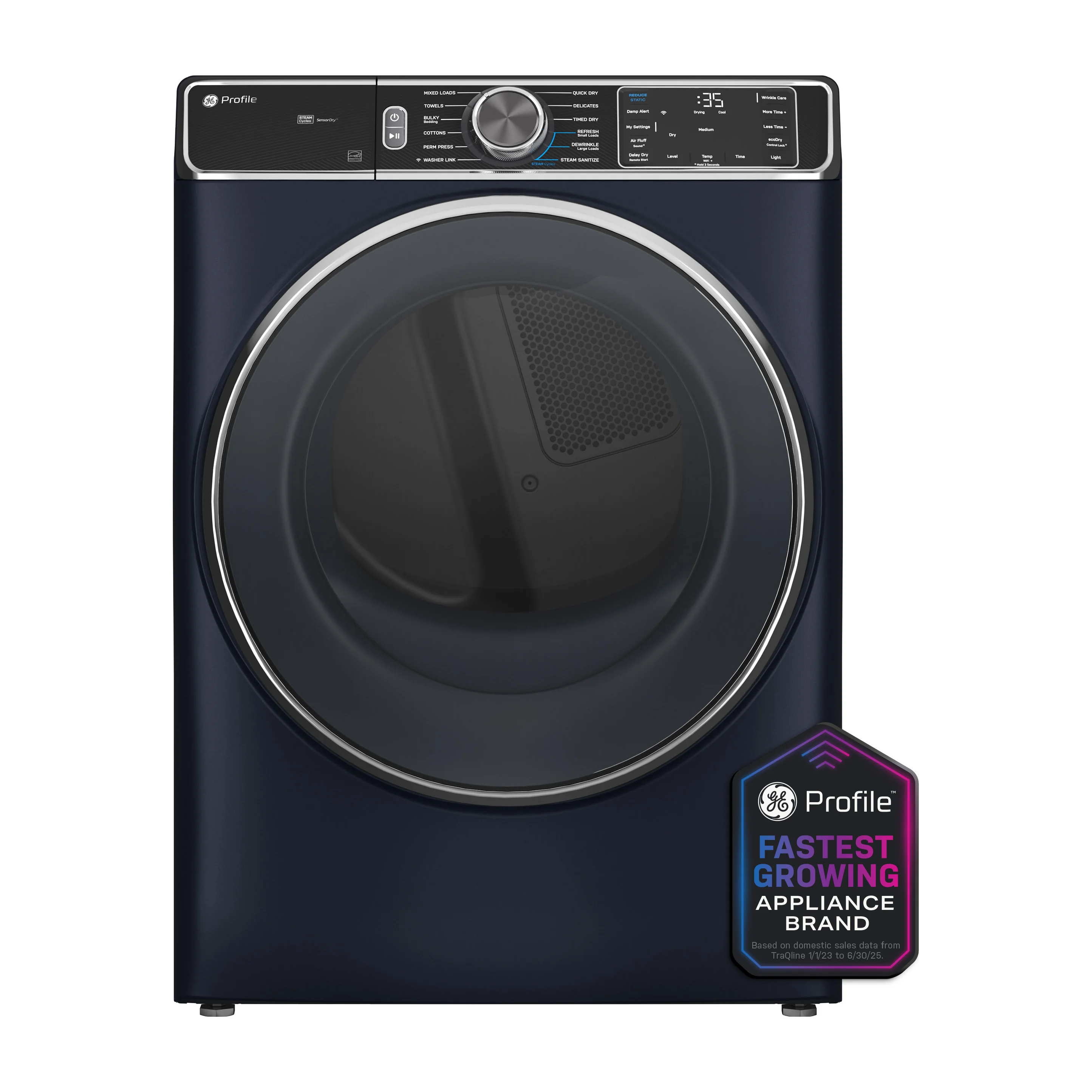 GE Profile™ 7.8 cu. ft. Capacity Smart Front Load Gas Dryer with Steam and Sanitize Cycle