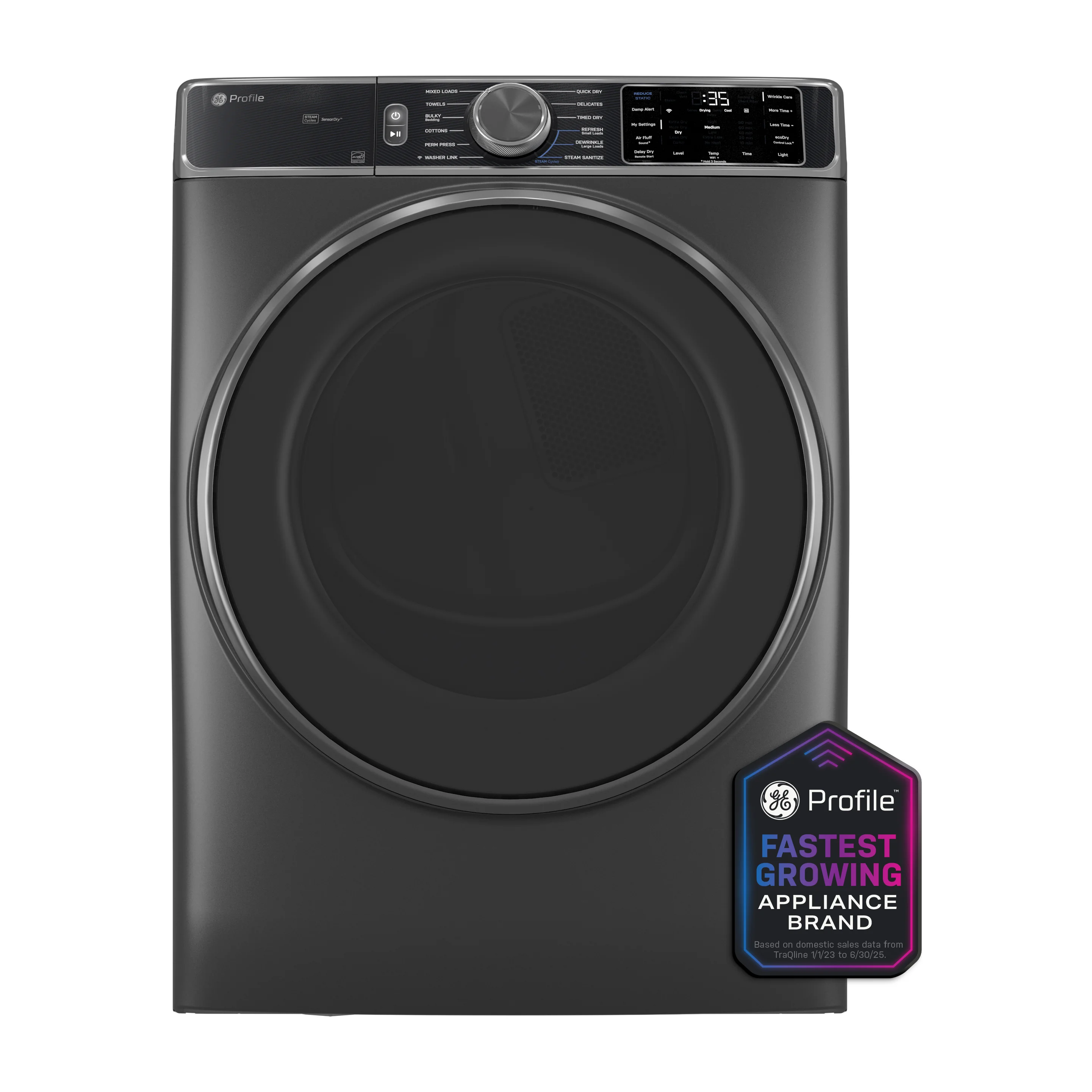 GE Profile™ ENERGY STAR® 7.8 cu. ft. Capacity Smart Front Load Gas Dryer with Steam and Sanitize Cycle