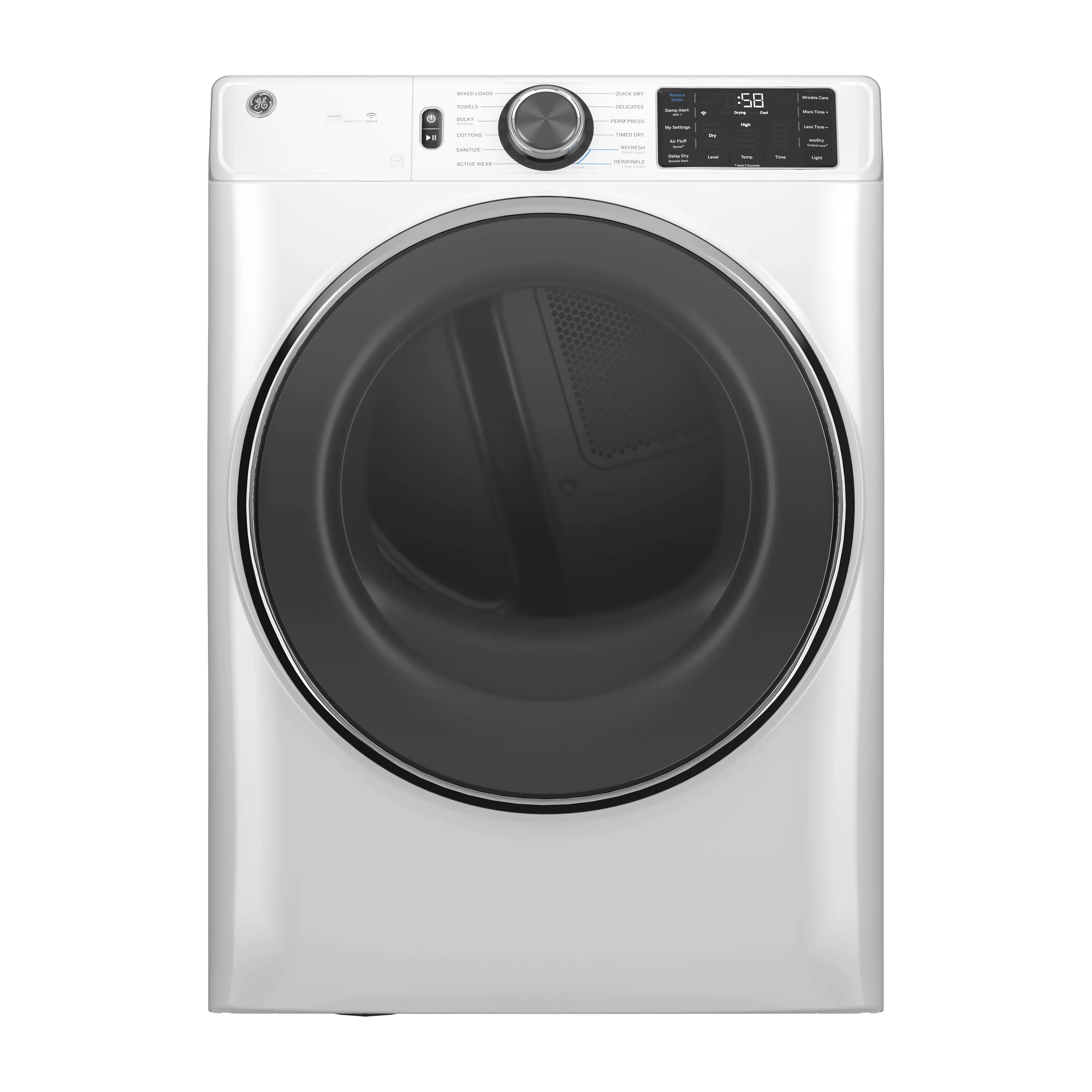 GE® ENERGY STAR® 7.8 cu. ft. Capacity Smart Front Load Electric Dryer with Steam and Sanitize Cycle