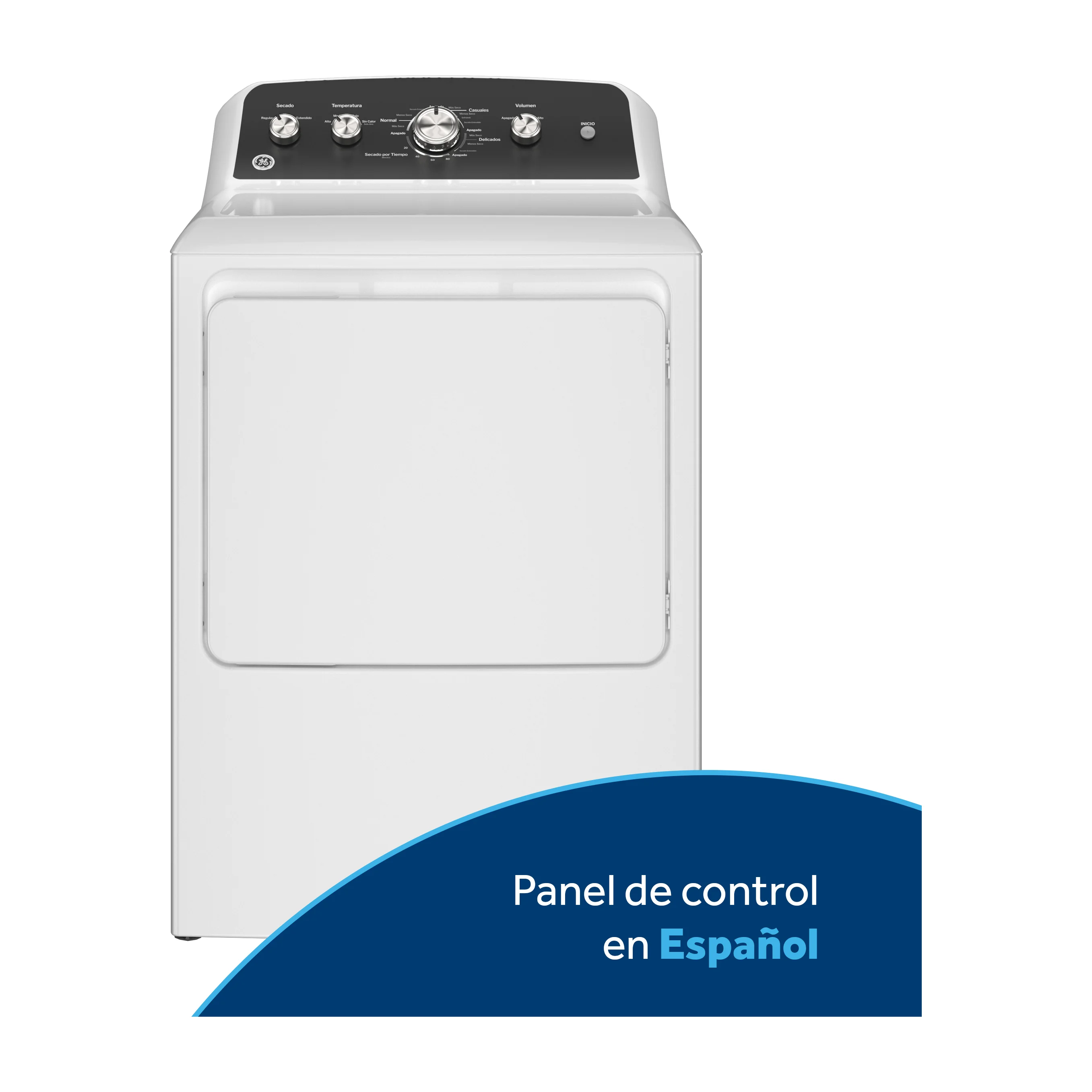 GE® 7.2 cu. ft. Capacity&nbsp;Electric&nbsp;Dryer&nbsp;with Spanish Panel and Up To 120 ft. Venting​