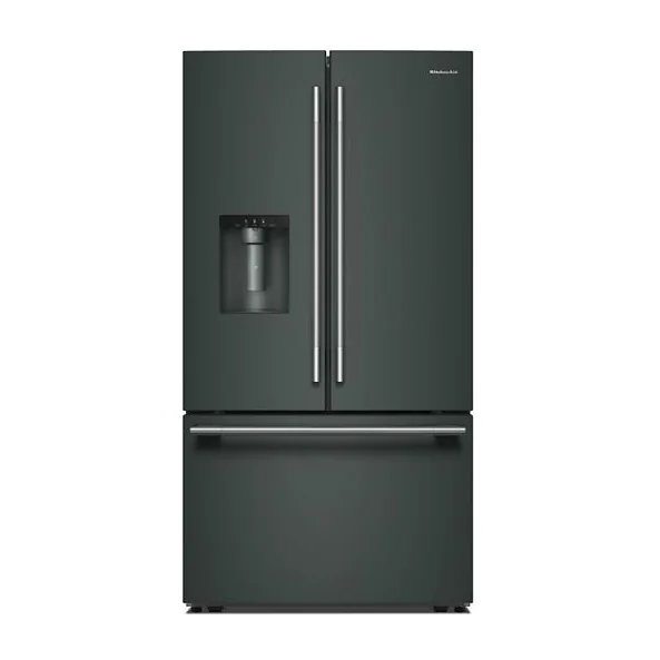 30 Cu. Ft. 36-Inch French Door Refrigerator with Exterior Water and Ice Dispenser and Wood-Look Sliding Tray in Juniper