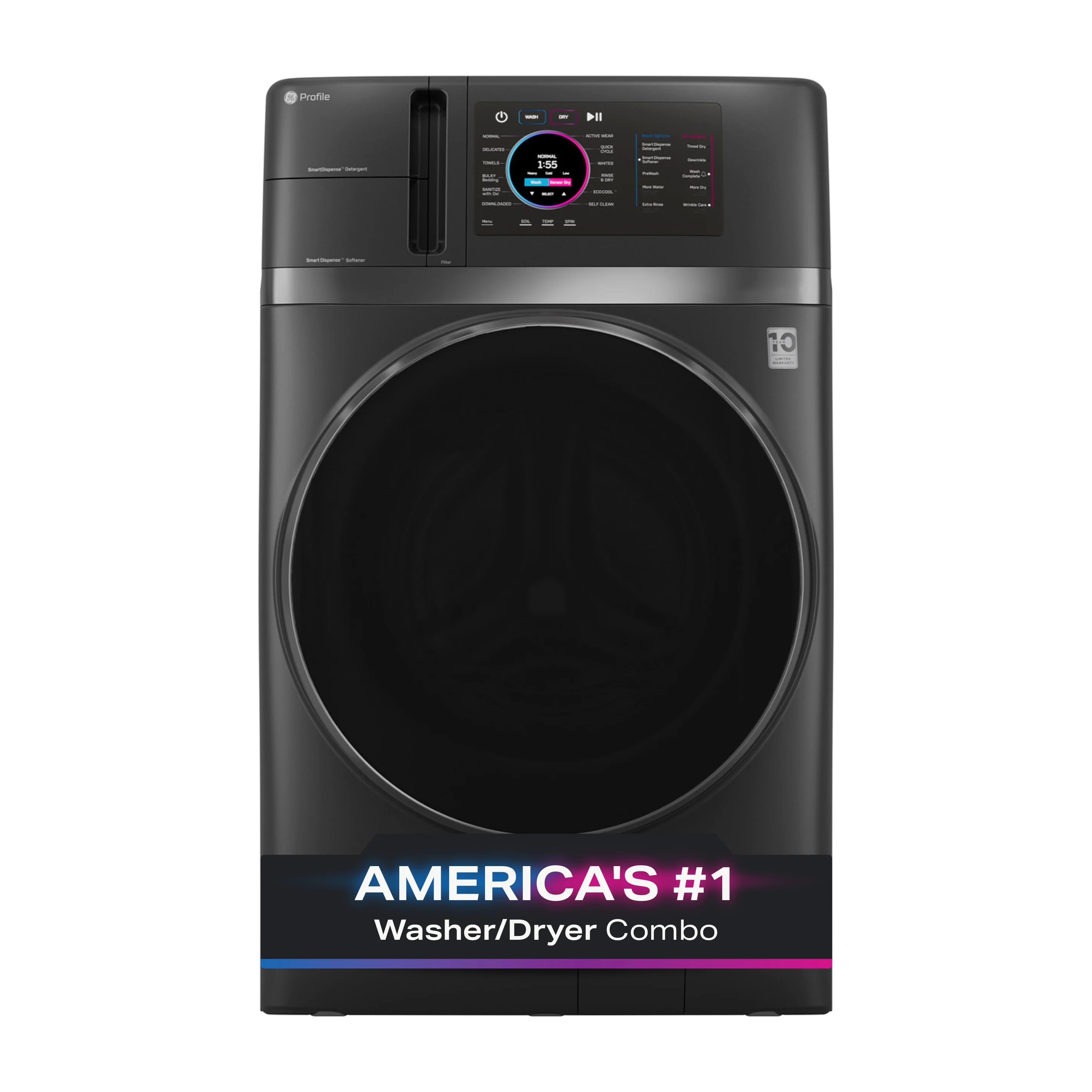 GE Profile ENERGY STAR 4.8 cu. ft. Capacity UltraFast Combo with Ventless Inverter Heat Pump Technology Washer/Dryer