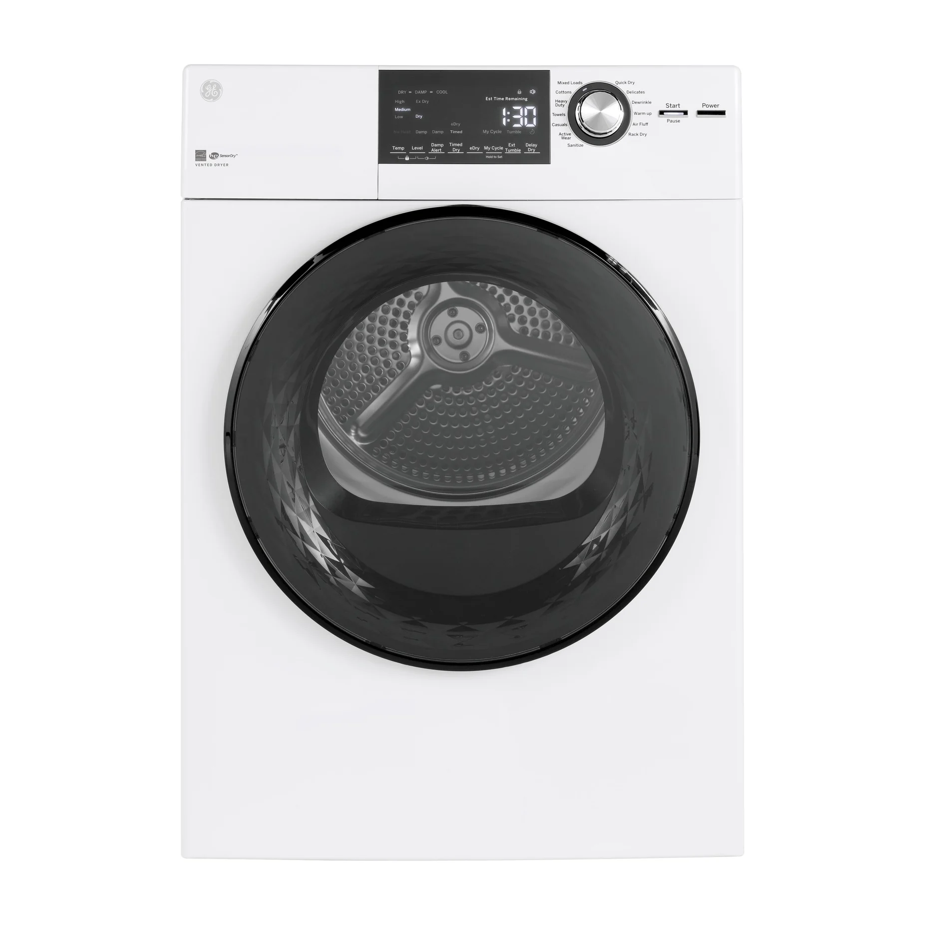 GE® ENERGY STAR®  24" 4.3 Cu.Ft. Front Load Vented Electric Dryer with Stainless Steel Basket