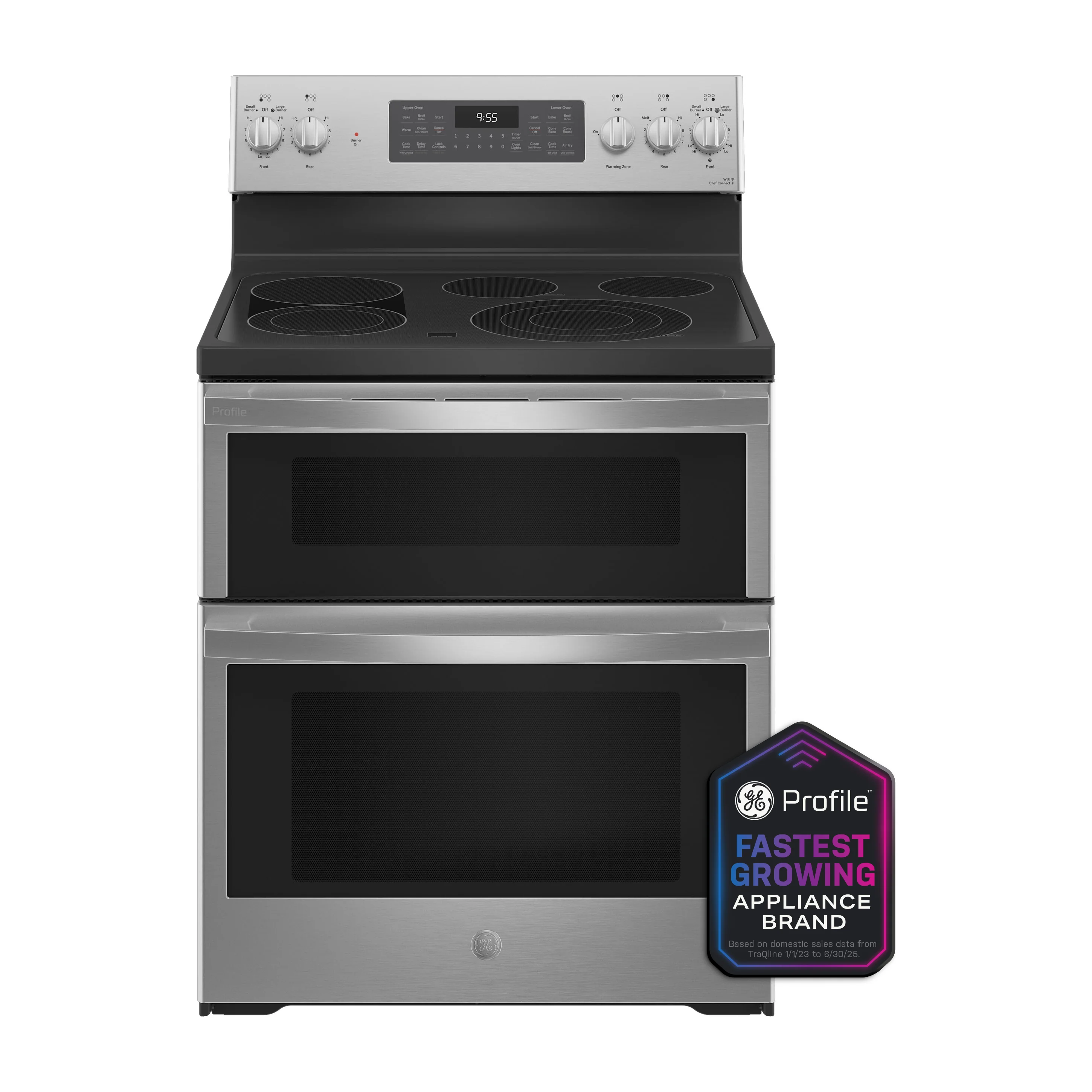 GE Profile™ 30" Smart Free-Standing Electric Double Oven Convection Range with No Preheat Air Fry