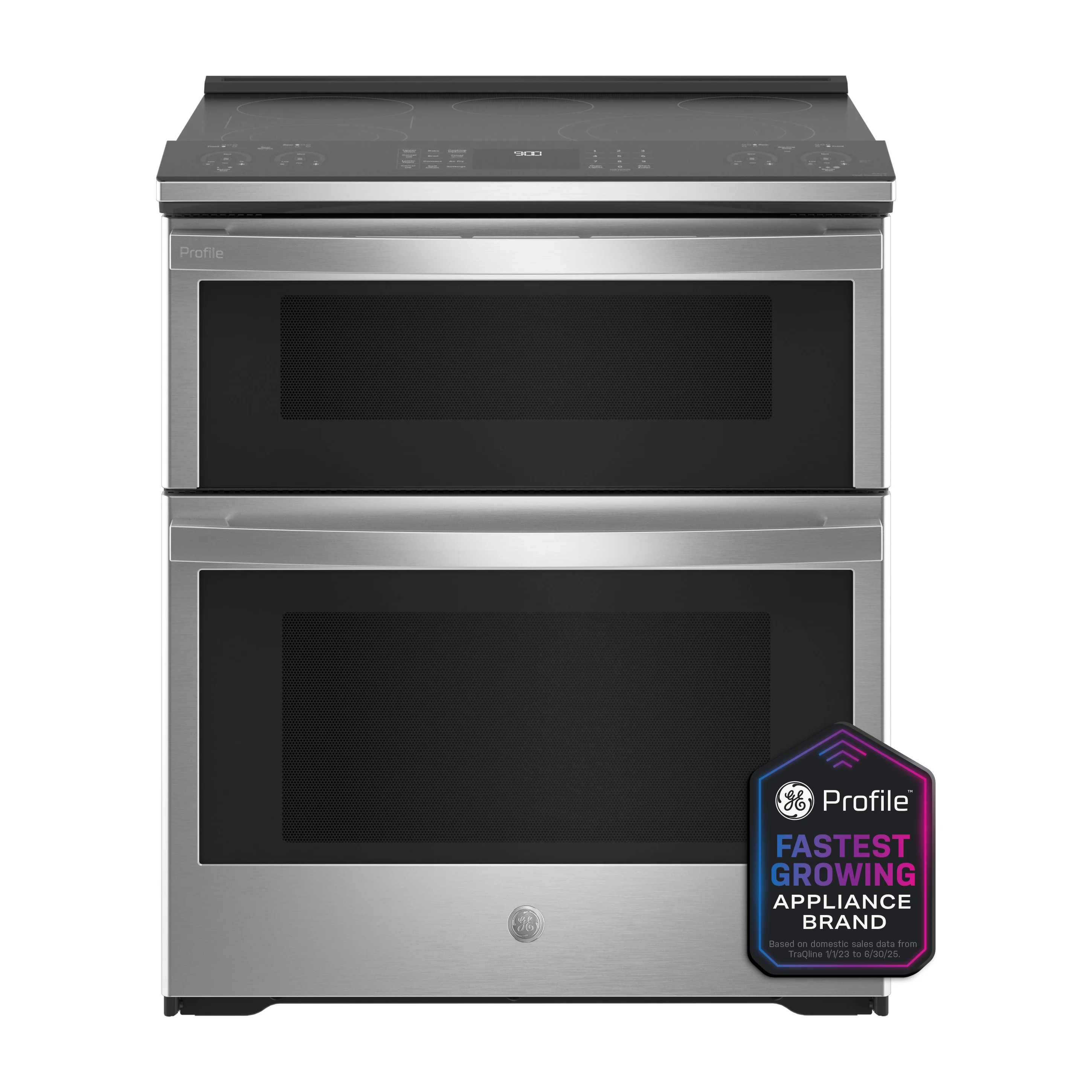 GE Profile™ 30" Smart Slide-In Electric Double Oven Convection Fingerprint Resistant Range
