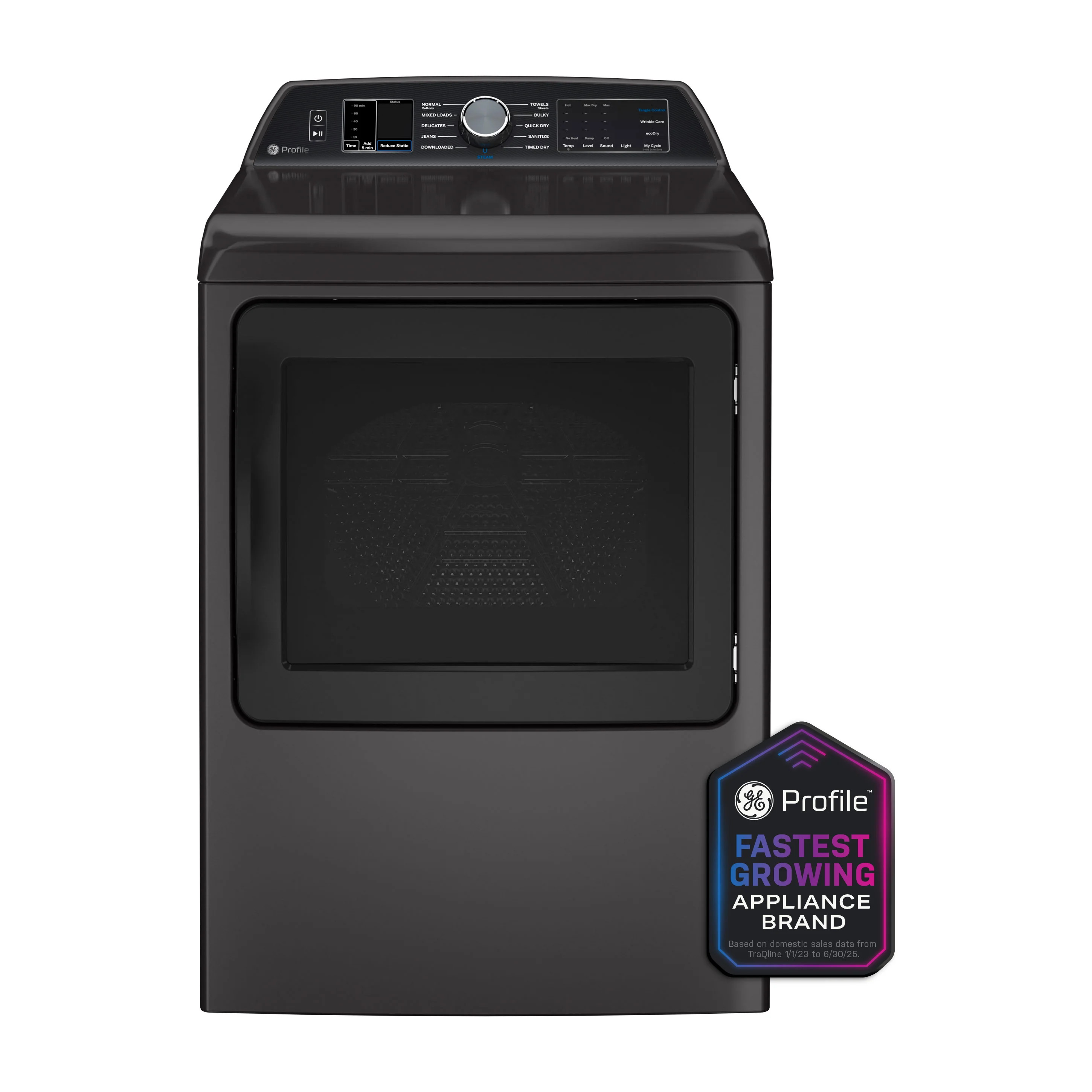 GE Profile™ ENERGY STAR® 7.4 cu. ft. Capacity Smart aluminized alloy drum Electric Dryer with Sanitize Cycle and Sensor Dry