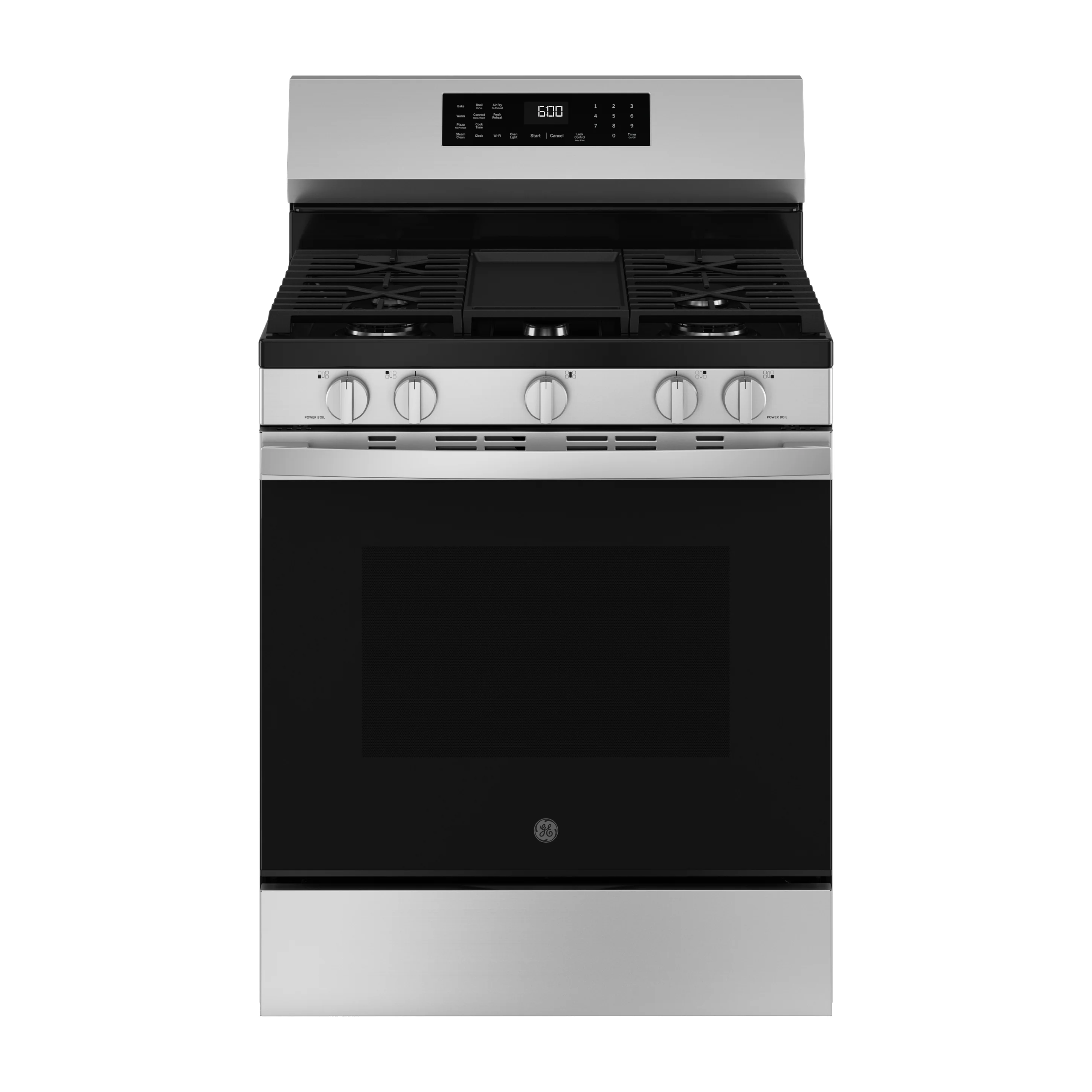 GE® 30" Free-Standing Gas Convection Range with No Preheat Air Fry and EasyWash™ Oven Tray