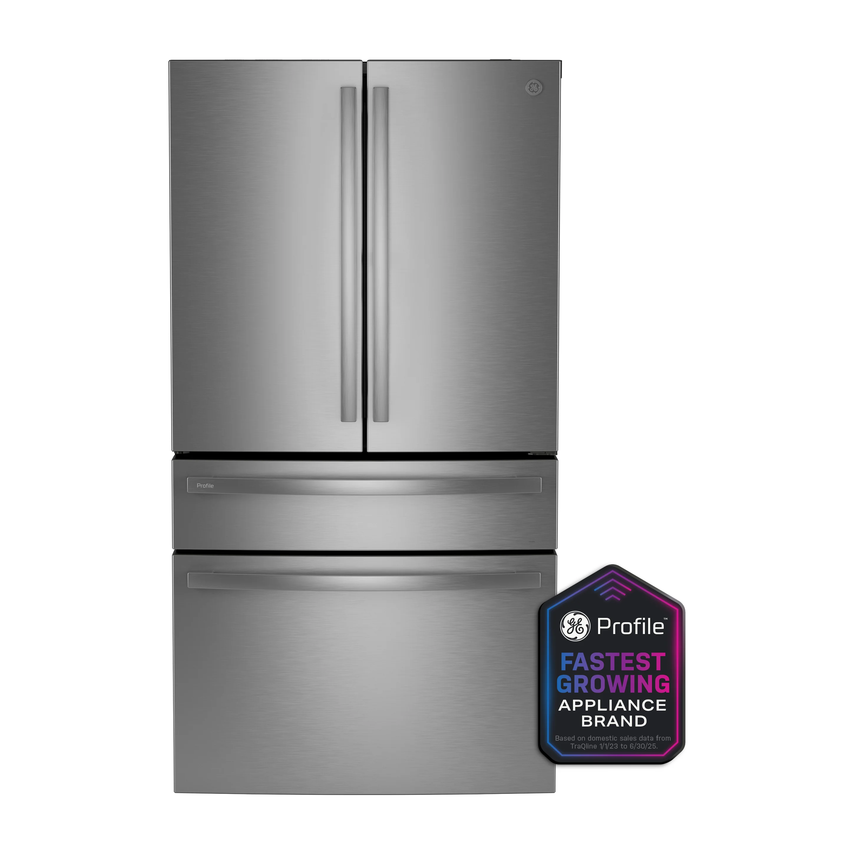 GE Profile™ ENERGY STAR® 23.3 Cu. Ft. Smart Counter-Depth Fingerprint Resistant 4-Door French-Door Refrigerator with Door In Door