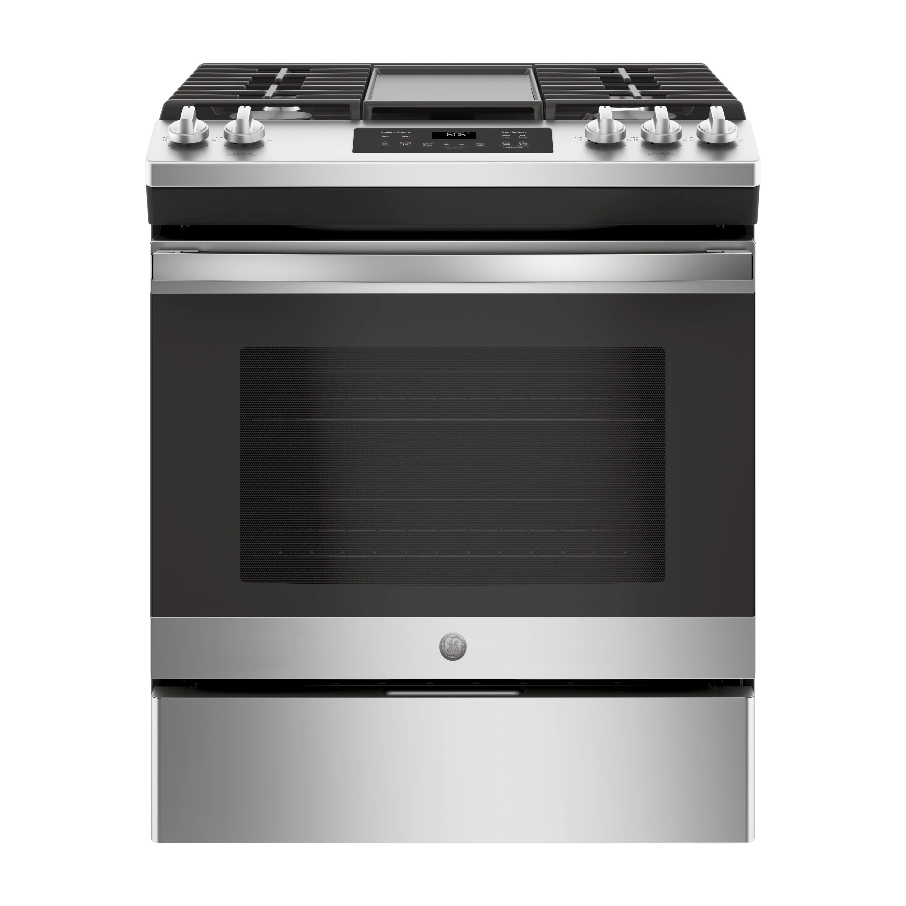 GE® 30" Slide-In Front Control Gas Range