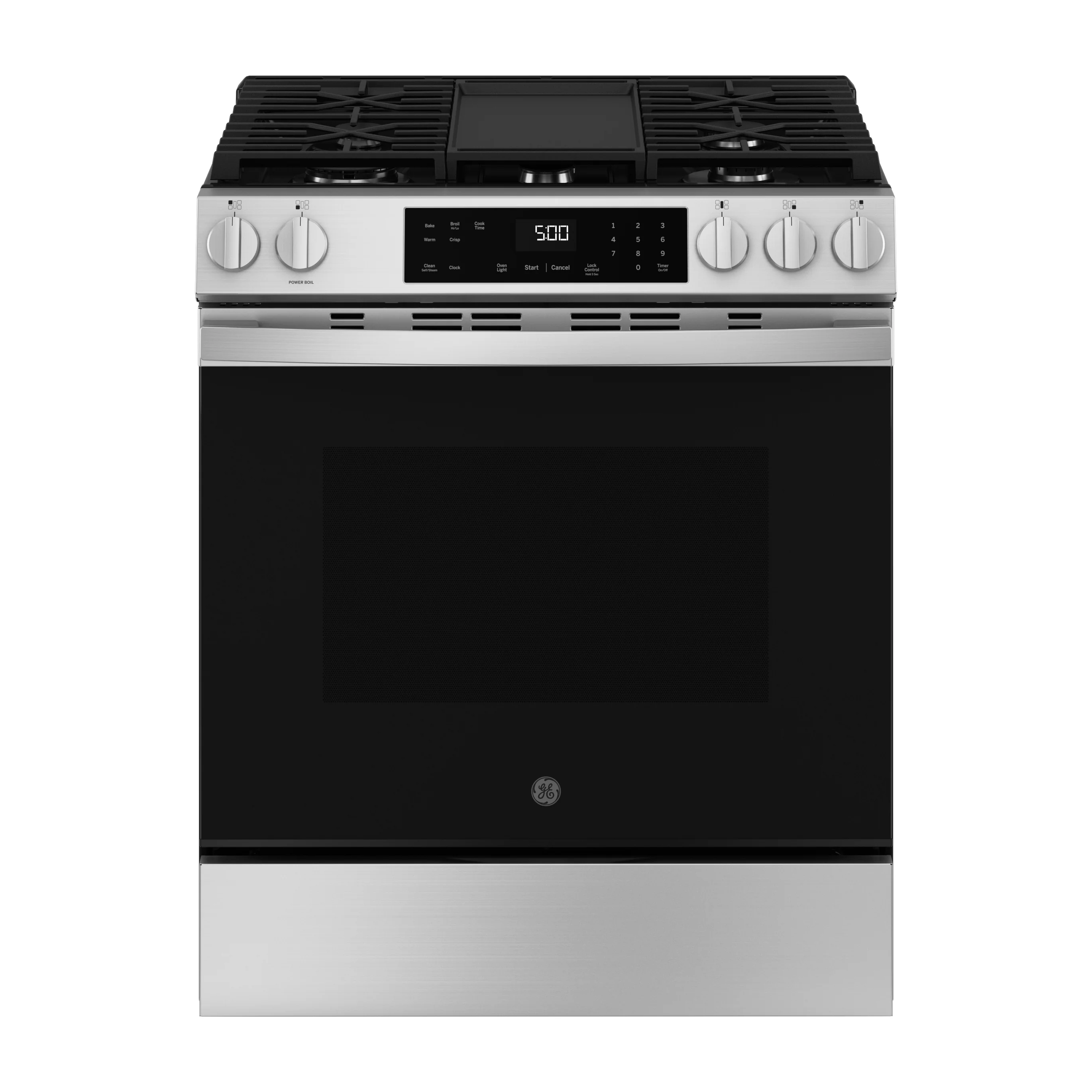 GE® 30" Slide-In Front-Control Gas Range with Crisp Mode