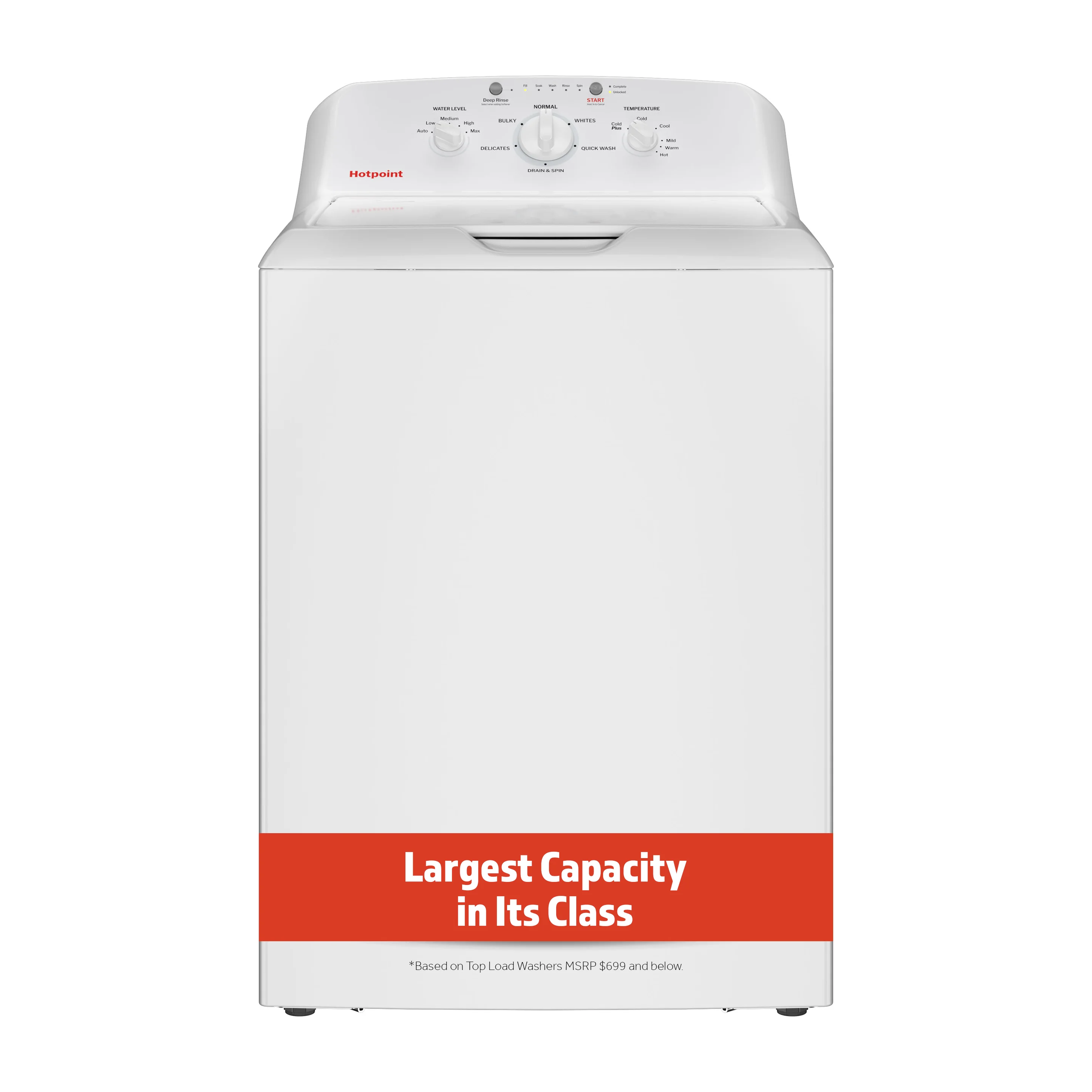 Hotpoint® 4.0 cu. ft. Capacity Washer with Stainless Steel&nbsp;Basket,Cold&nbsp;Plus and Water Level&nbsp;Control​