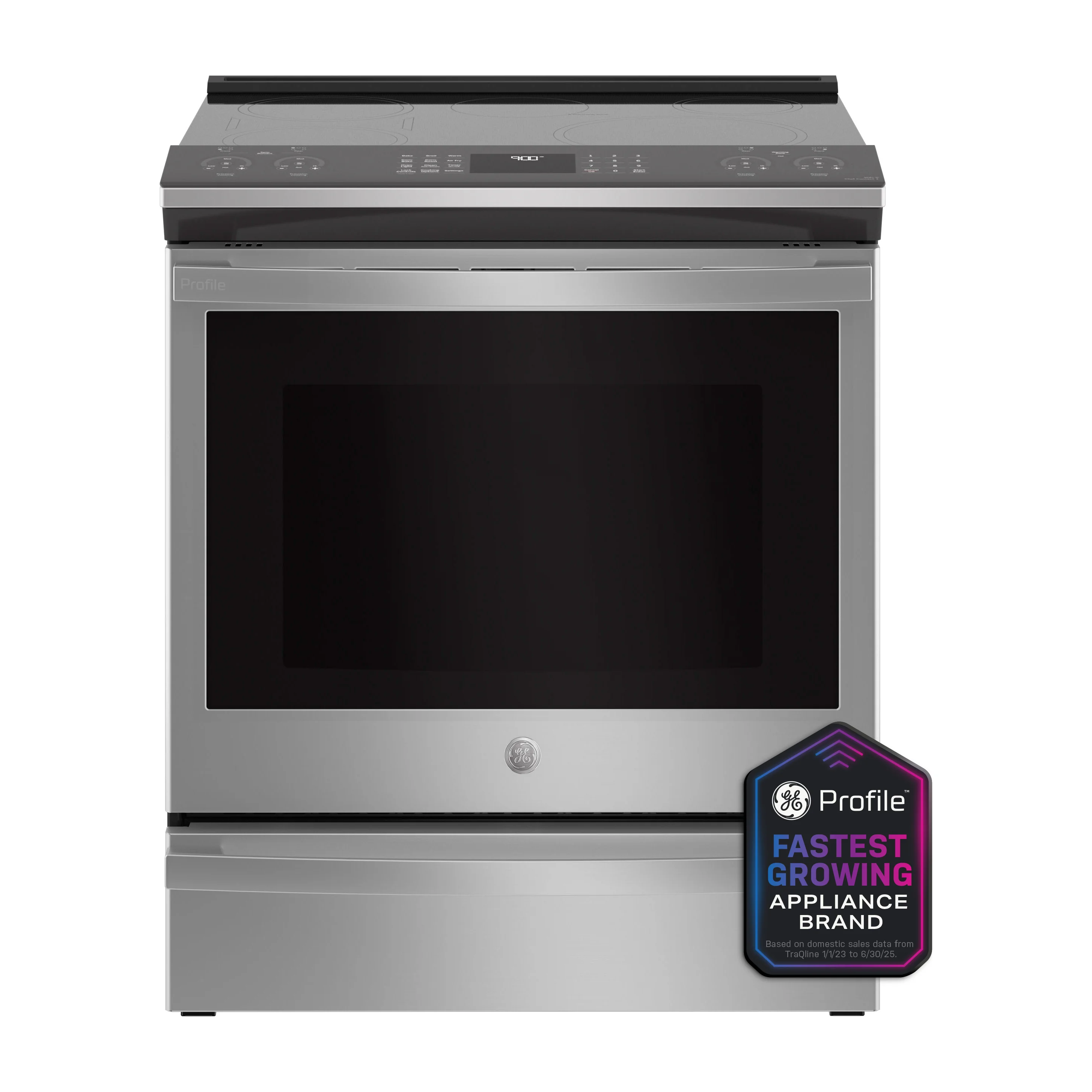 GE Profile™ 30" Smart Slide-In Fingerprint Resistant Front-Control Induction and Convection Range with No Preheat Air Fry