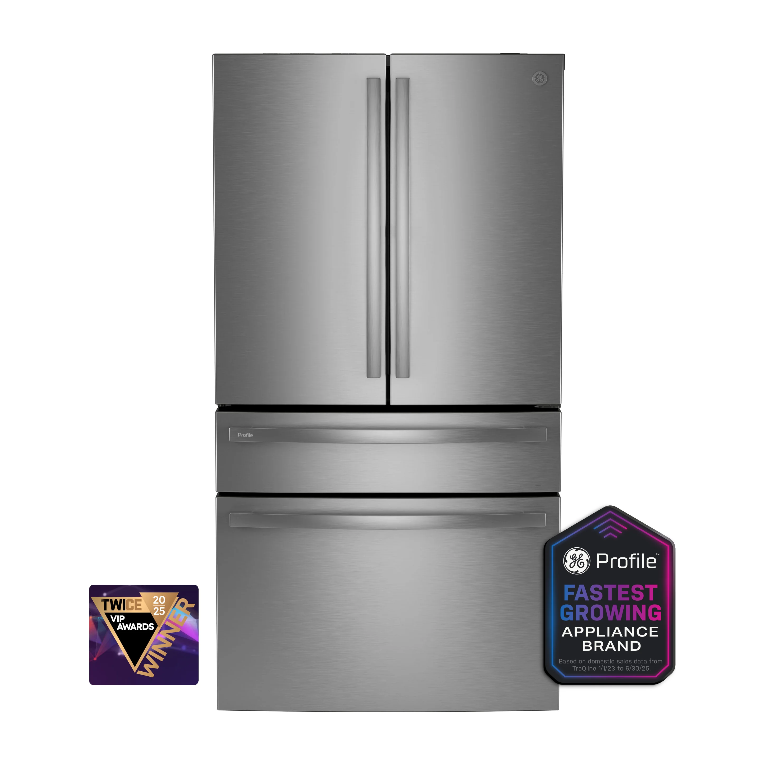 GE Profile™ ENERGY STAR® 23.2 Cu. Ft. Smart Counter-Depth Fingerprint Resistant 4-Door French-Door Refrigerator