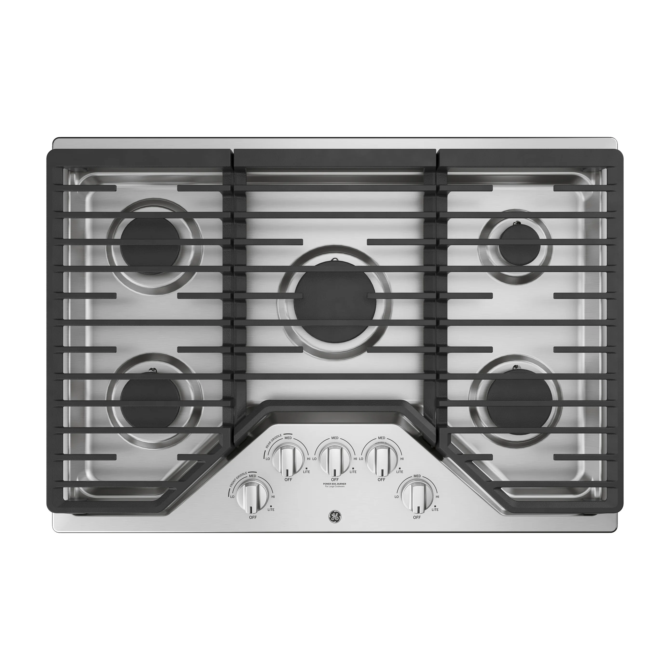 GE® 30" Built-In Gas Cooktop with 5 Burners and Dishwasher Safe Grates