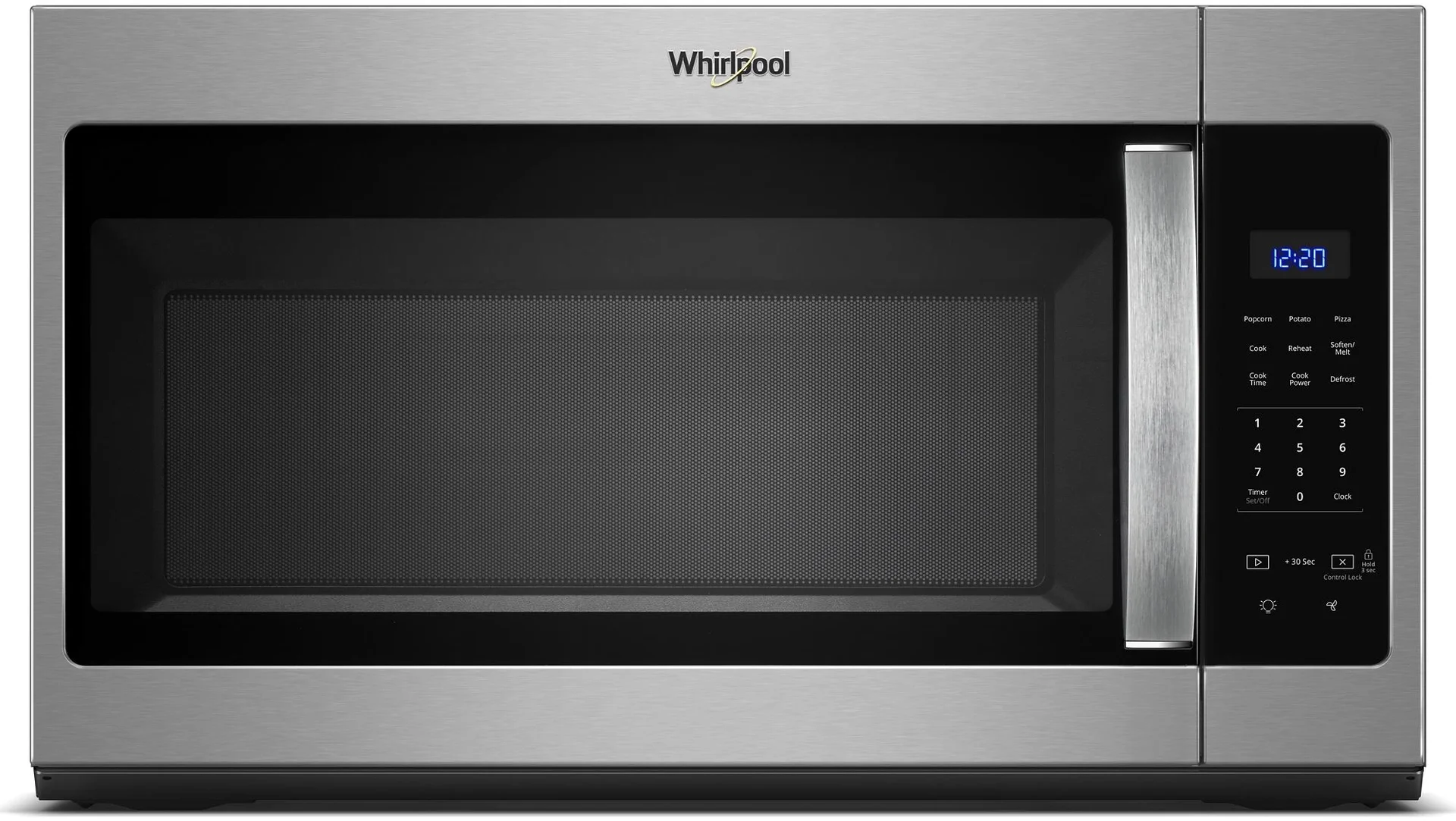 Scratch & Dent Whirlpool 1.7 Cu. Ft. Over-the-Range Microwave, 1,000 Watts, 300 CFM, Adjustable Cooktop Lighting, Stainless Steel