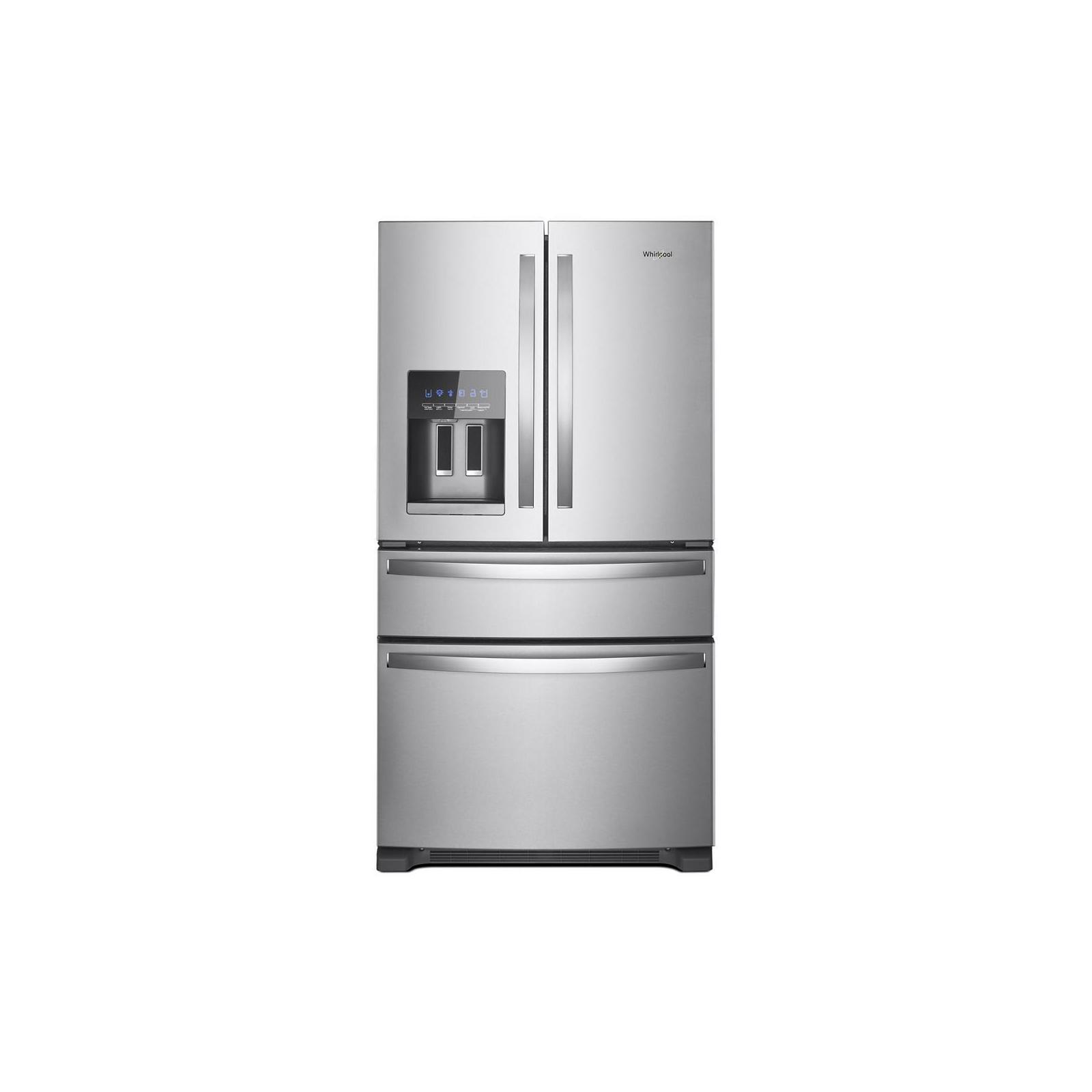 Scratch & Dent Whirlpool 36" Wide French Door Bottom Mount Refrigerator, 25 Cu. Ft., Refrigerated Exterior Drawer, Exterior Ice & Water, Fingerprint Resistant Stainless Steel (Grade A)