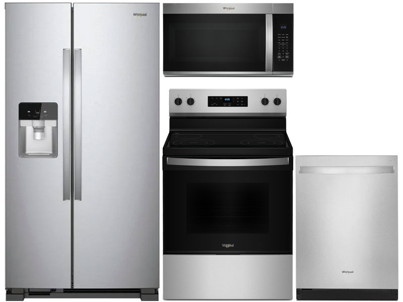 Whirlpool® 4 Piece Kitchen Package-Stainless Steel with Scratch & Dent Fridge